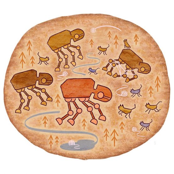 Snarkfish T-Shirts:  AT-AT vs. CATS Cave Painting